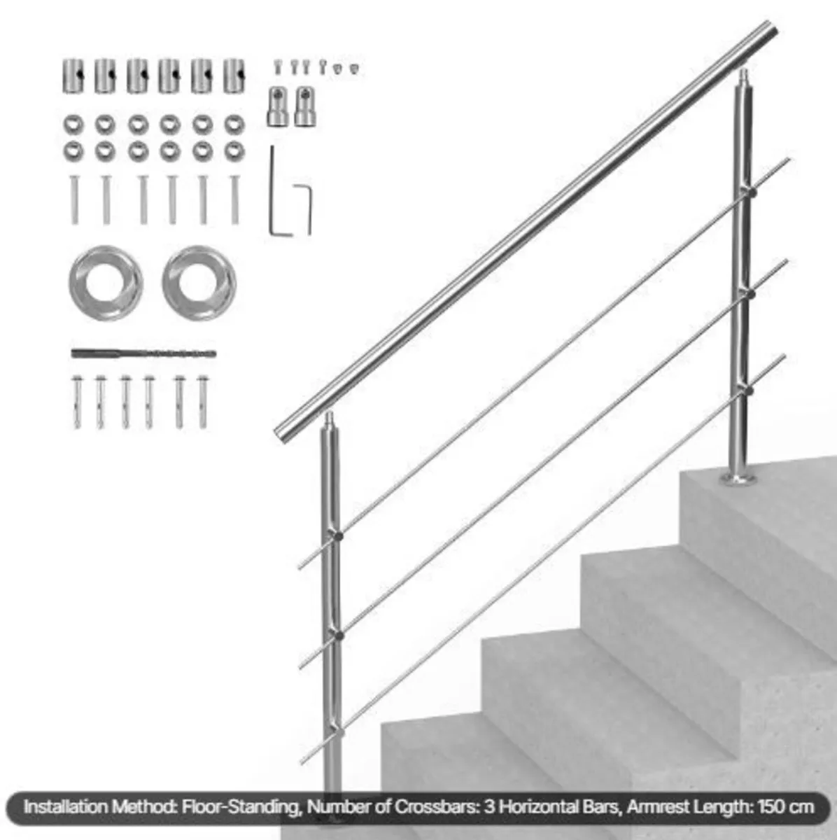 149.9 cm Handrails for Outdoor Steps 3 - Image 4