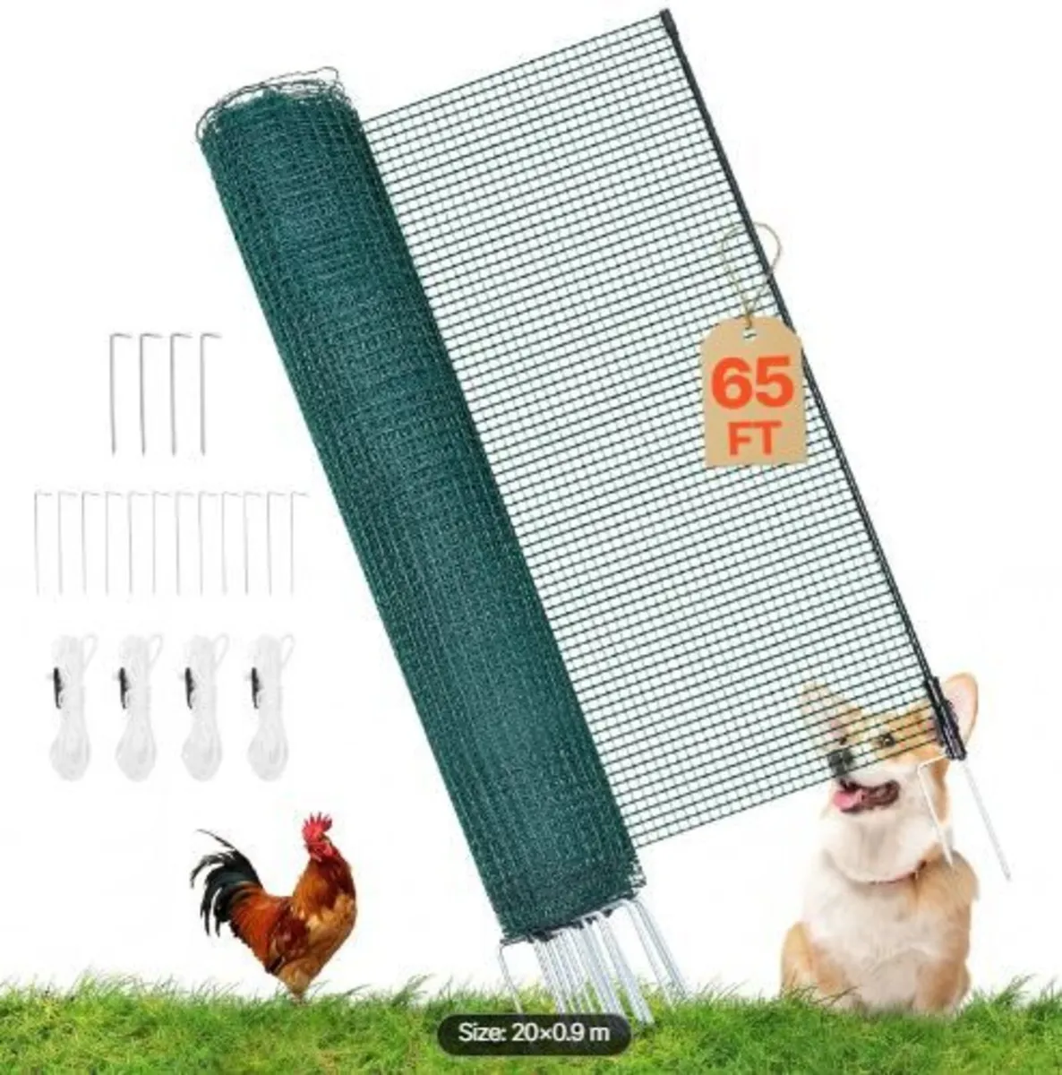 Temporary Fence with Posts, 0.9 x 20m Plastic - Image 3