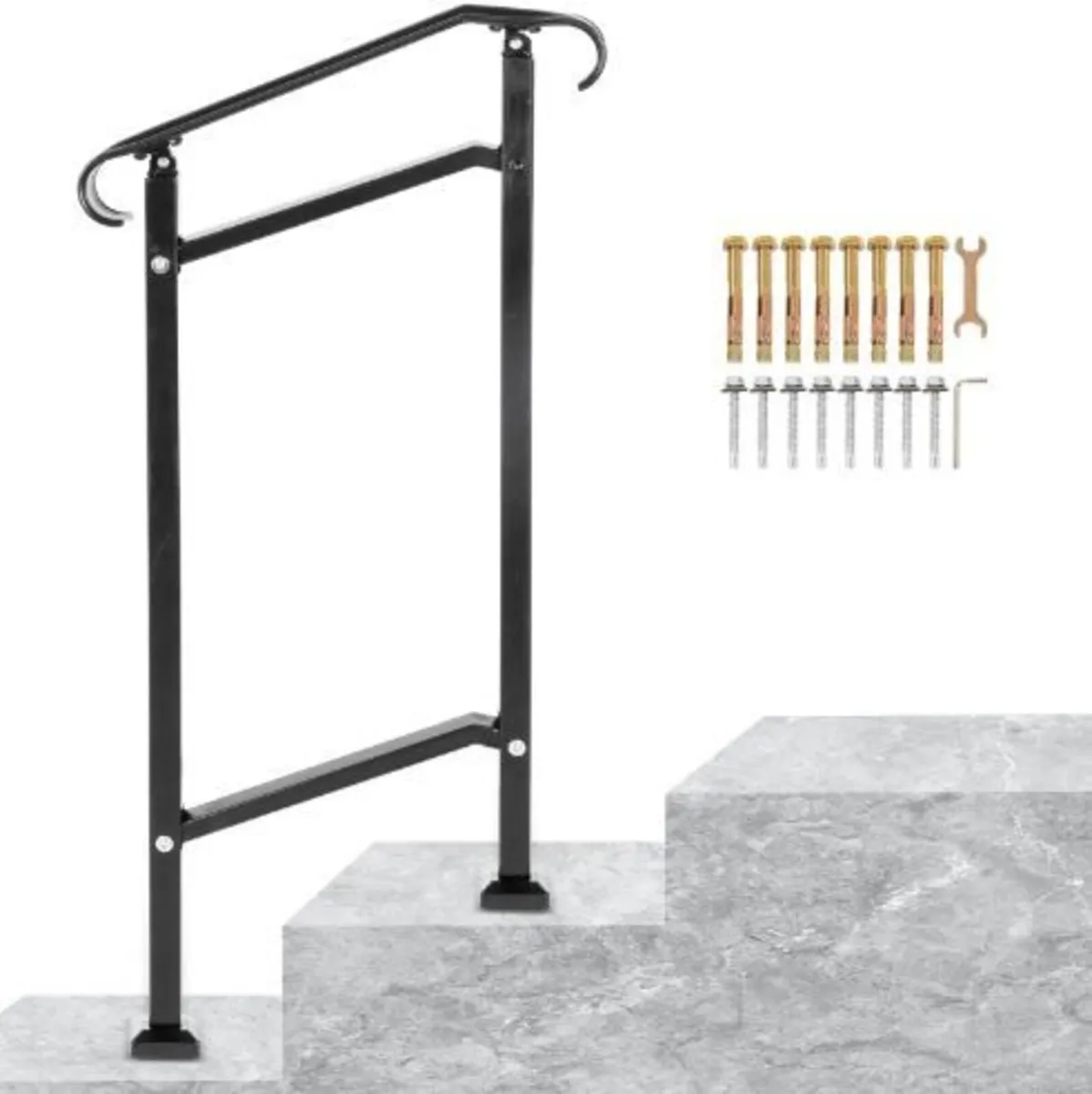 Wrought Iron Handrail, Fit 1 or 2 Steps Outdoor - Image 3