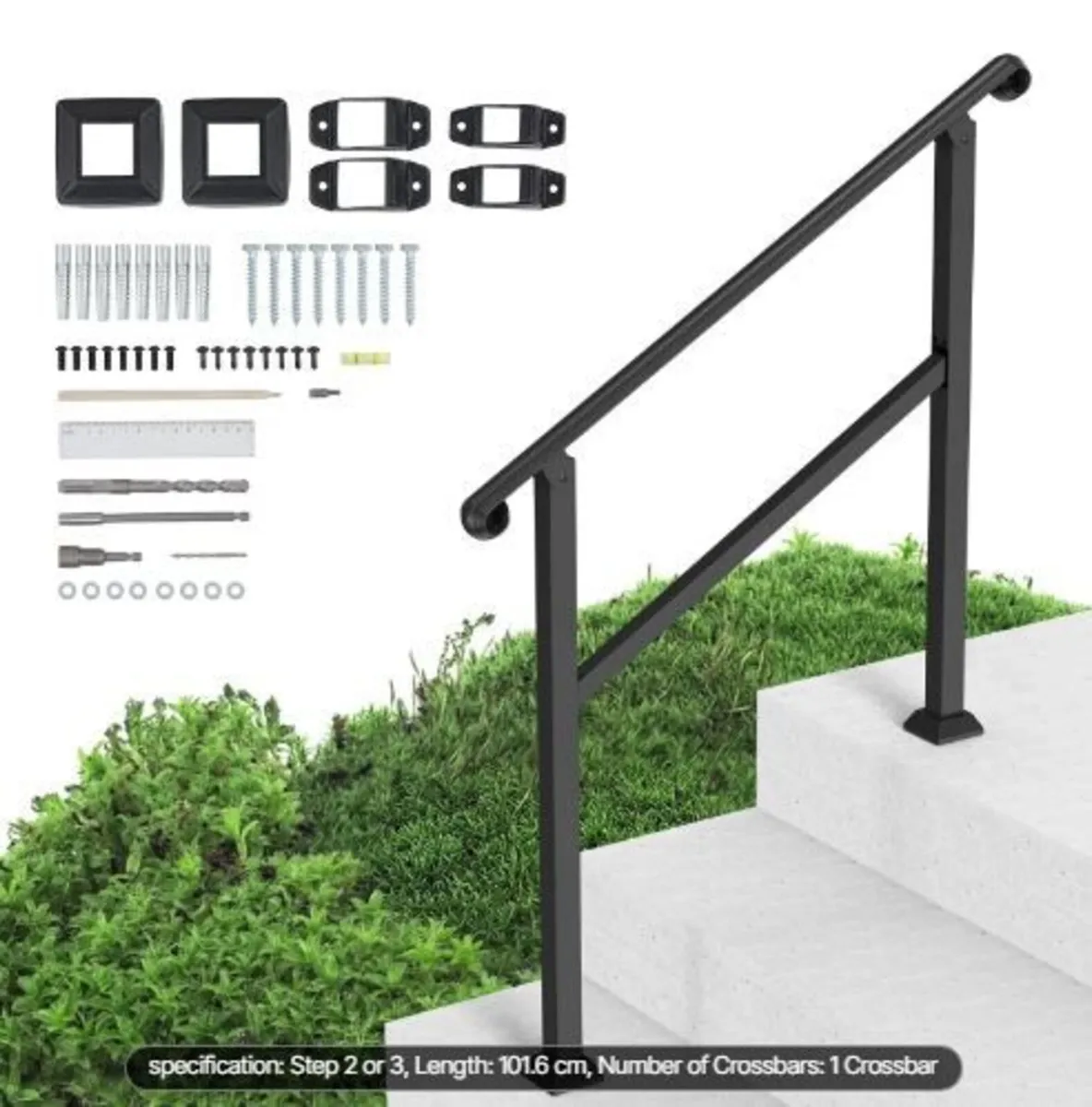 Handrails for Outdoor Steps, 2-3 Step Stair - Image 1