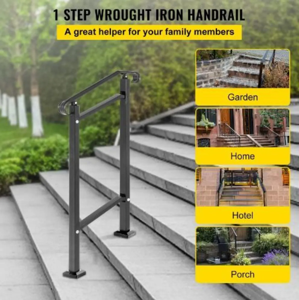 Handrails for Outdoor Steps, 2-3 Step Stair - Image 2