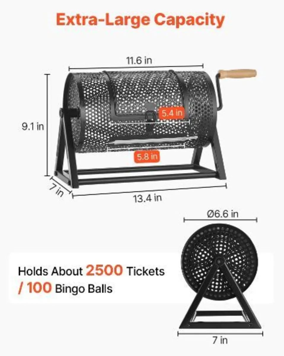 Raffle Ticket Spinner, 295 x 167 mm Holds - Image 2