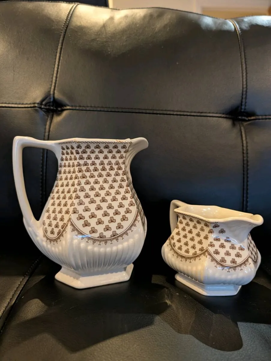 Vintage Adams "Sharon" Ironstone Creamer & Sugar S - Image 1