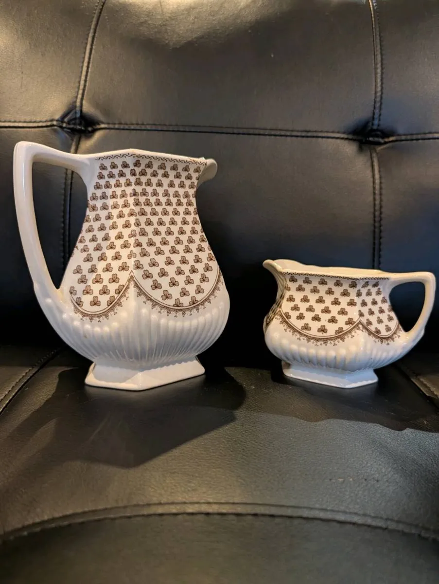 Vintage Adams "Sharon" Ironstone Creamer & Sugar S - Image 2