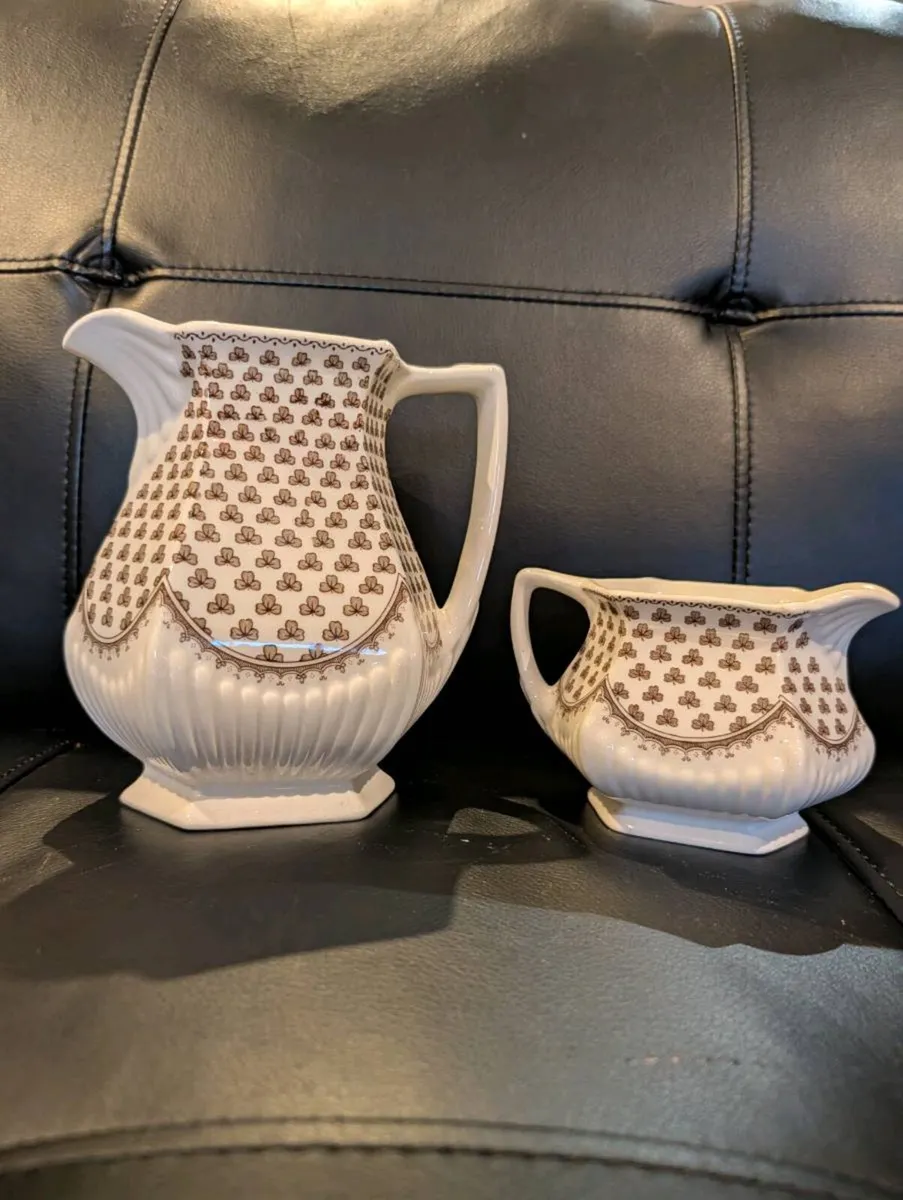 Vintage Adams "Sharon" Ironstone Creamer & Sugar S - Image 3