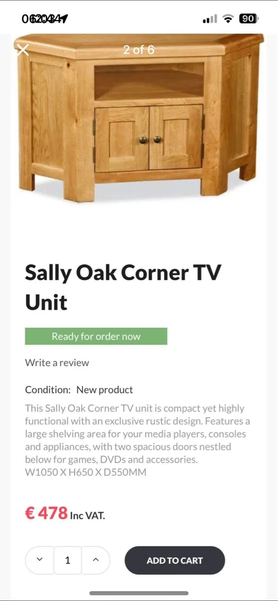 Stunning Solid Oak Tv Stand - Image 3