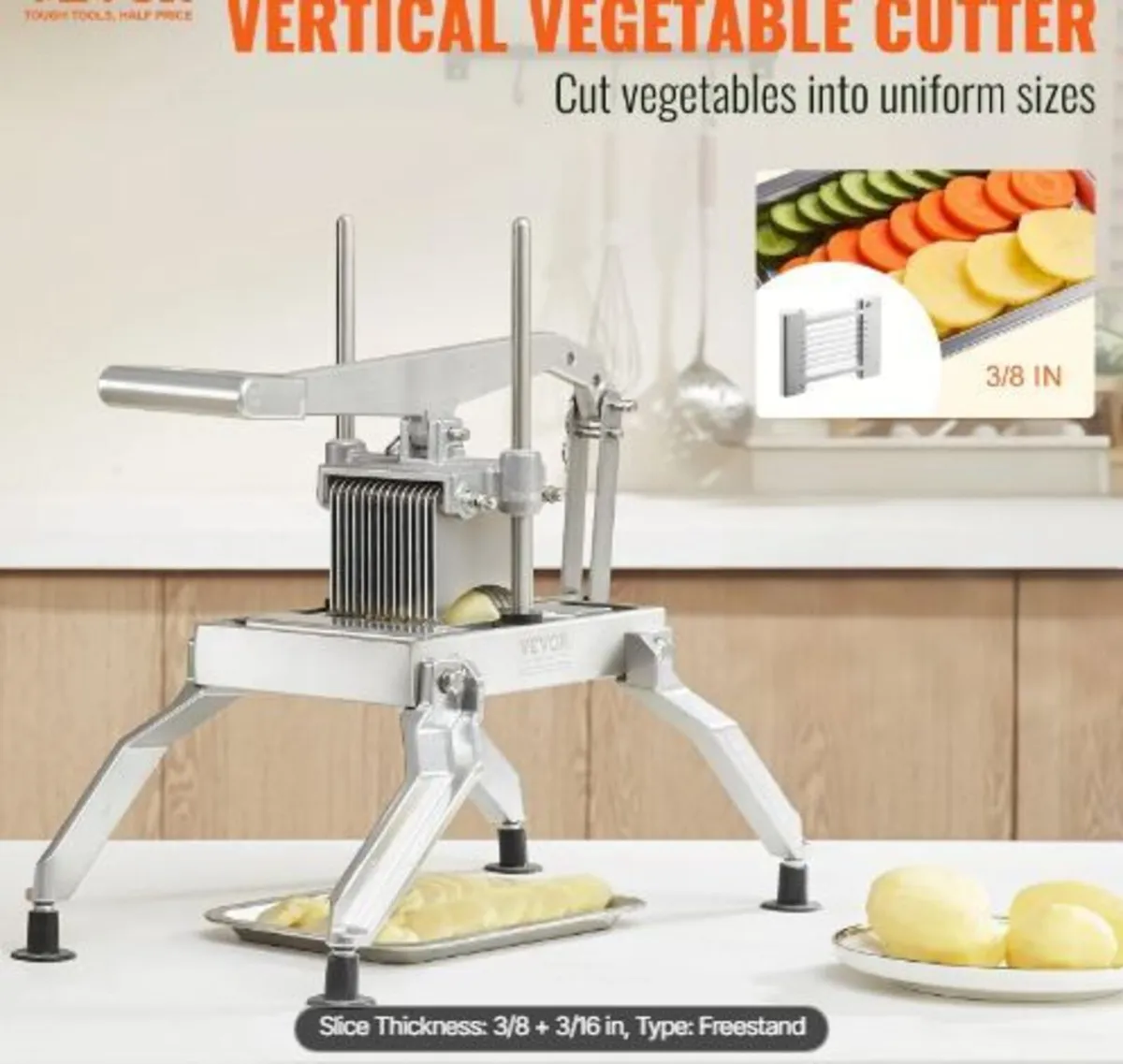 ommercial Vegetable Slicer, 3/8 and 3/16 inch - Image 2