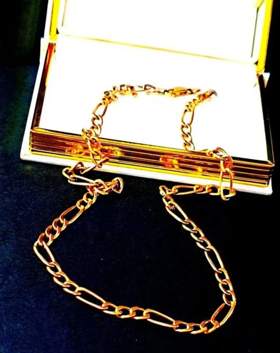 Vintage 9ct Gold 20" Figaro Chain - Image 1