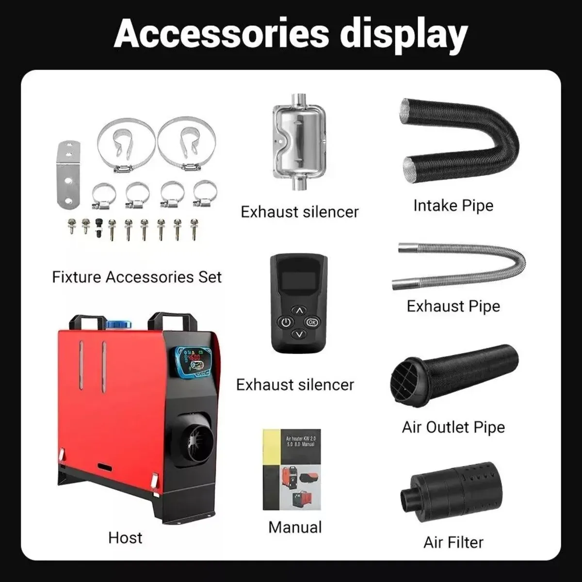 12V Diesel Air Heater 5KW/8KW With Adapter - Image 2