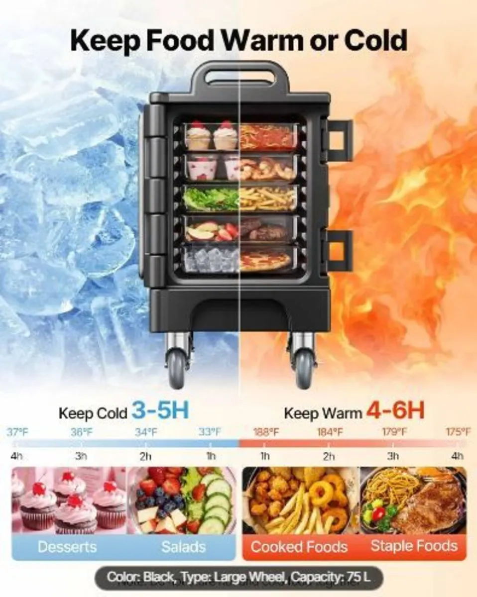 Insulated Food Pan Carrier, 81 Qt Hot Box - Image 3