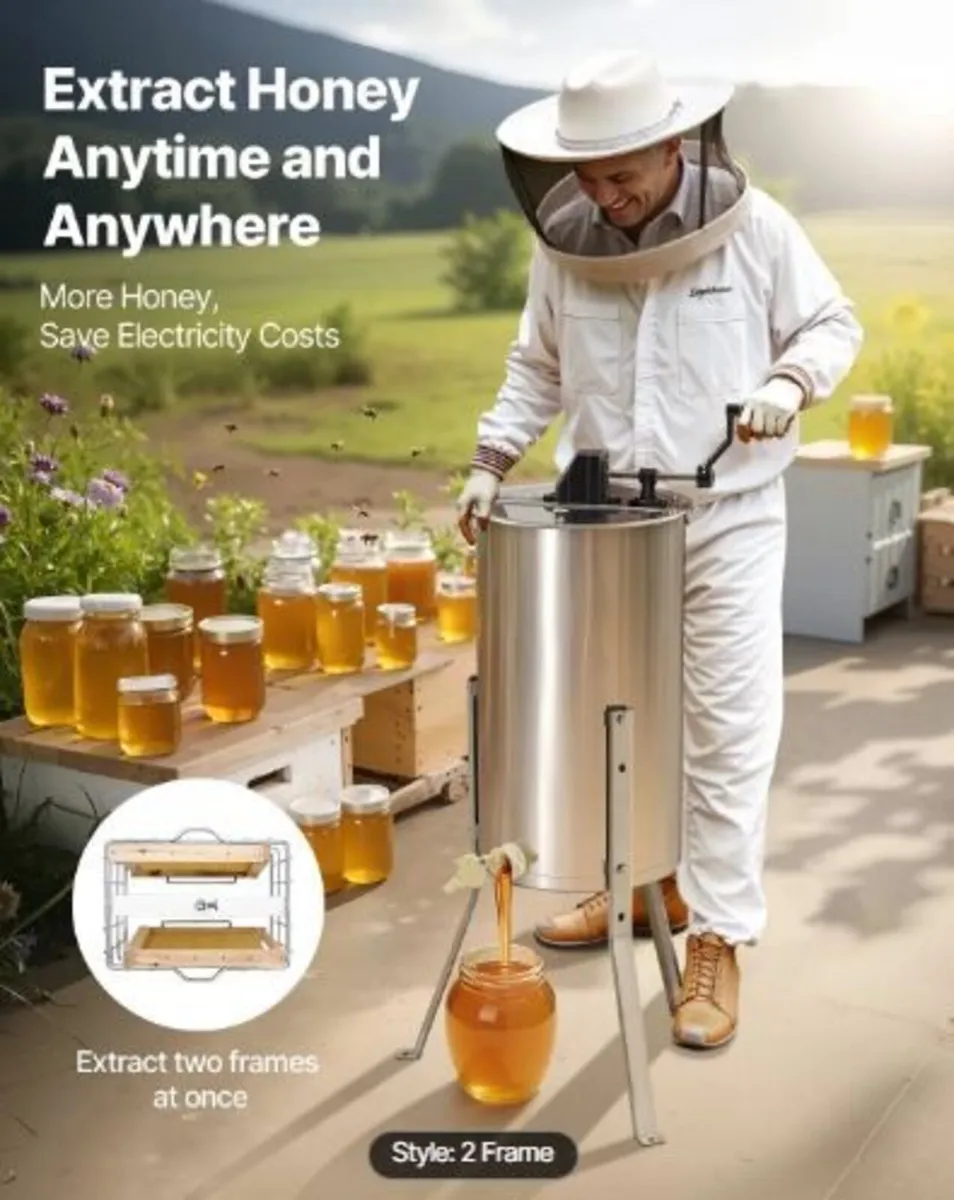 Honey Extractor, 2 Frame Manual Honey - Image 3