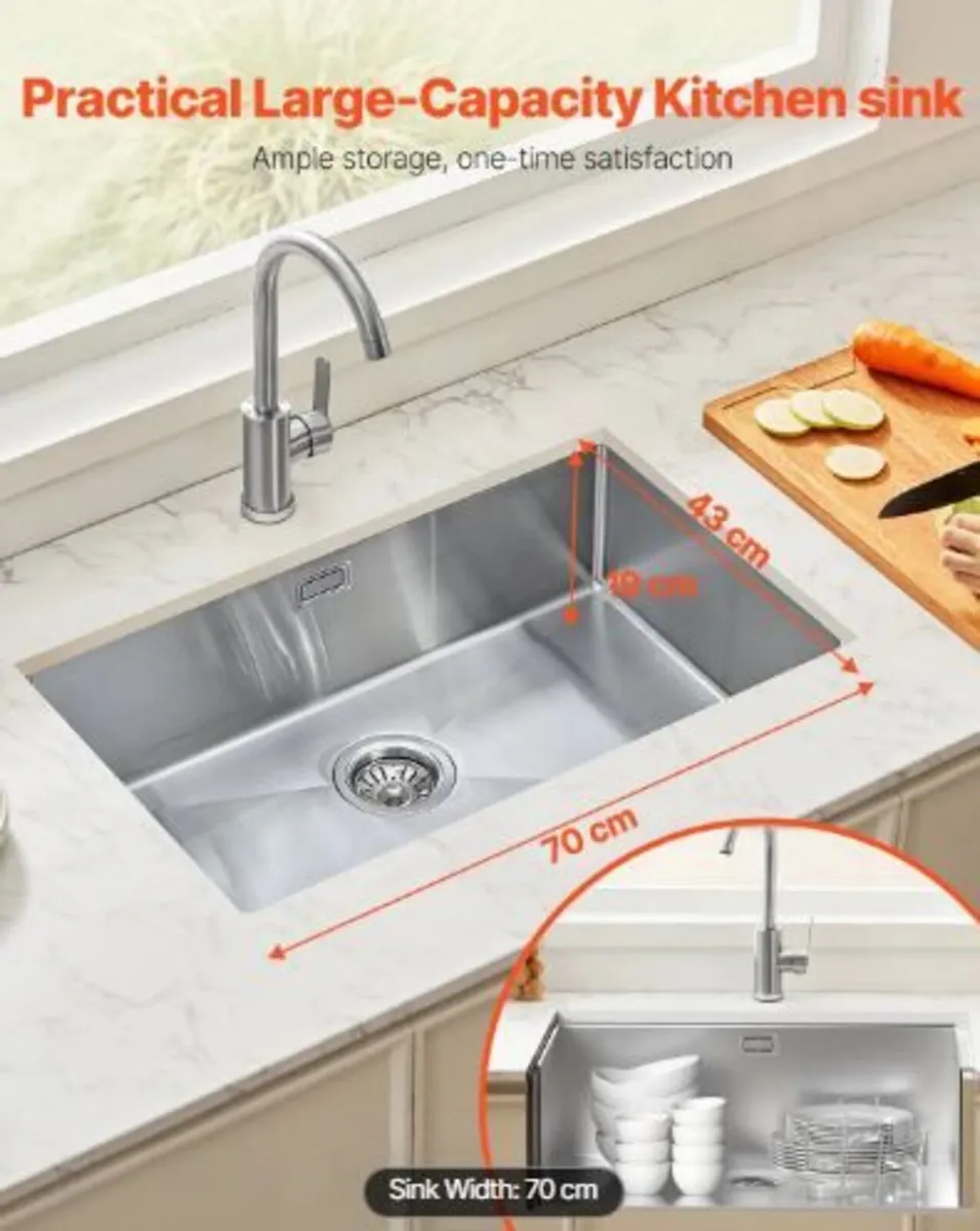 70cm Kitchen Sink Workstation - Image 3