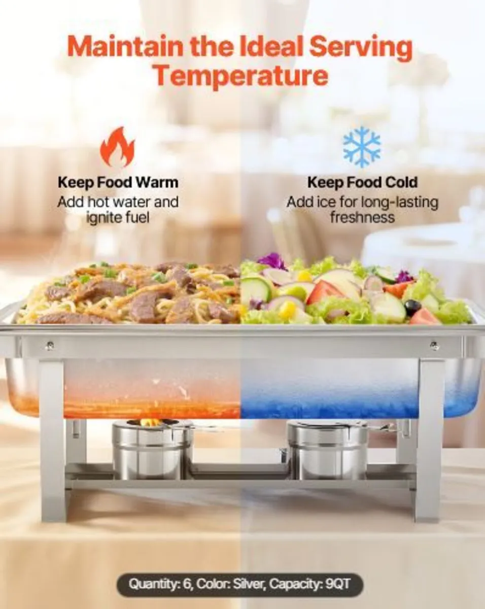 Rectangle Chafing Dish, 9.91L 6 Pack - Image 3