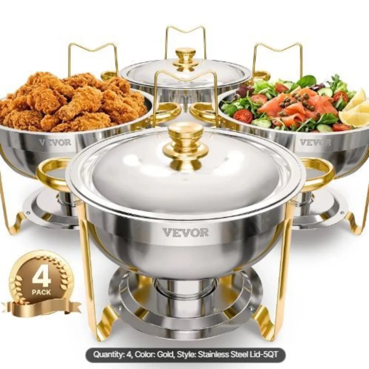 Chafing Dish Buffet Set, 5 Qt 4 Pack - Image 1