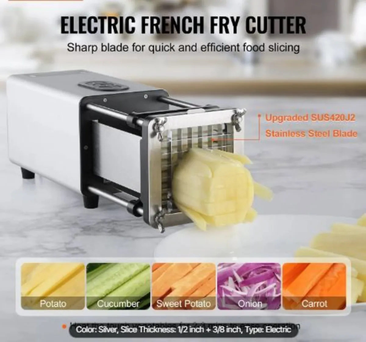 Electric French Fry Cutter, Potato Slicer - Image 3