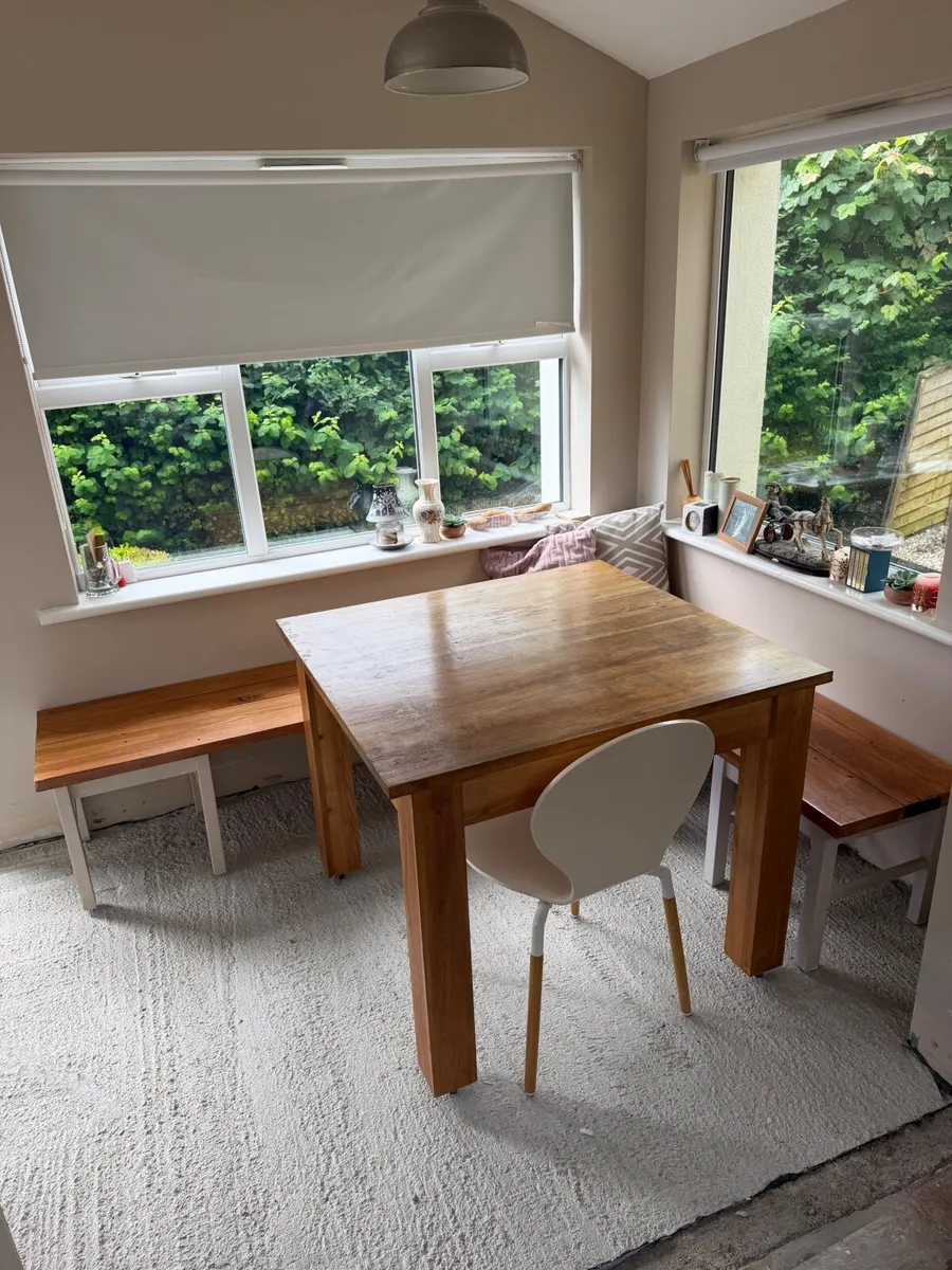 Solid Wood Corner Breakfast Nook Dining Set - Image 1