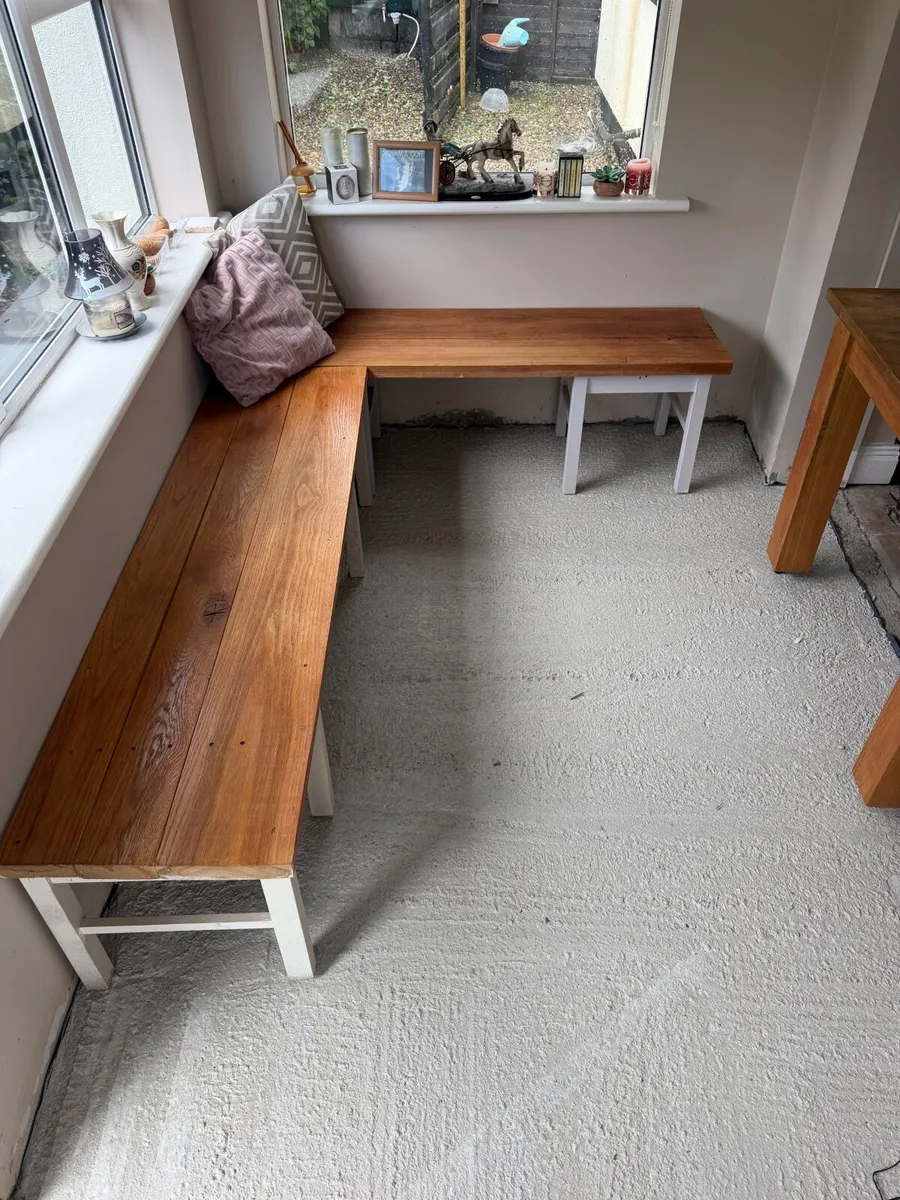 Solid Wood Corner Breakfast Nook Dining Set - Image 3