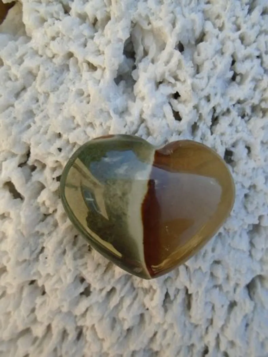 Crystal heart, Polychrome Jasper,Crystals - Image 1