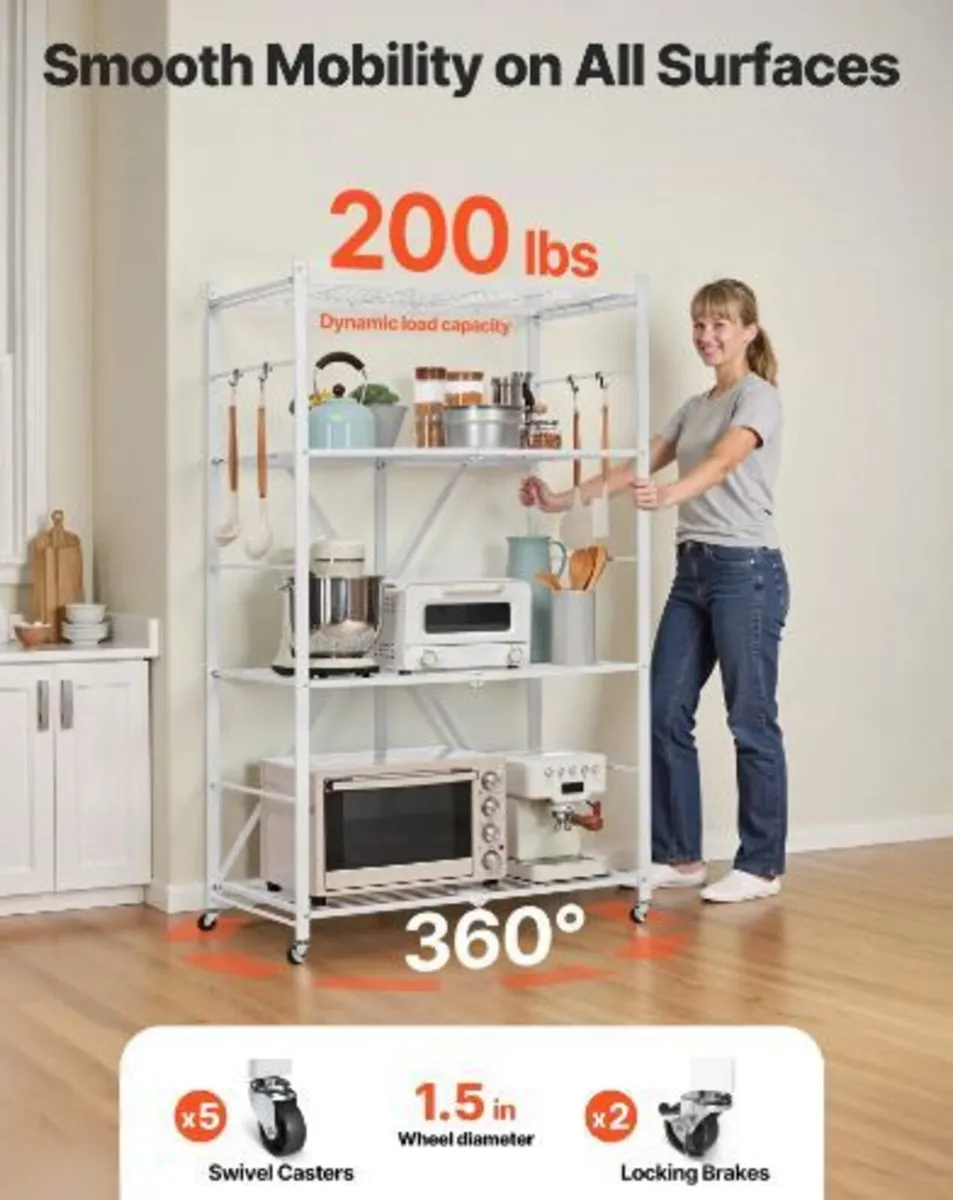 4-Tier Foldable Storage Shelf - Image 1