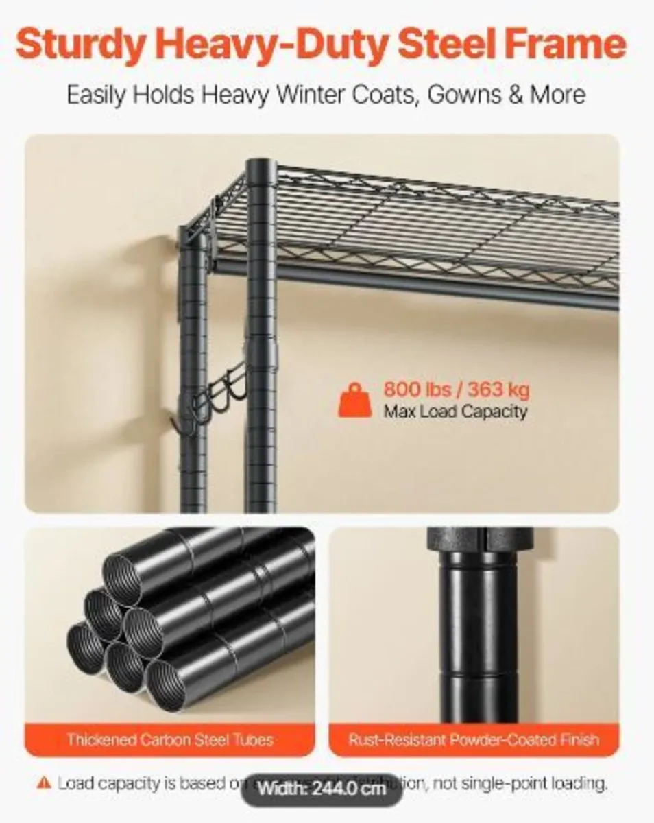 Clothing Garment Rack, Heavy Duty Clothes Rack - Image 3