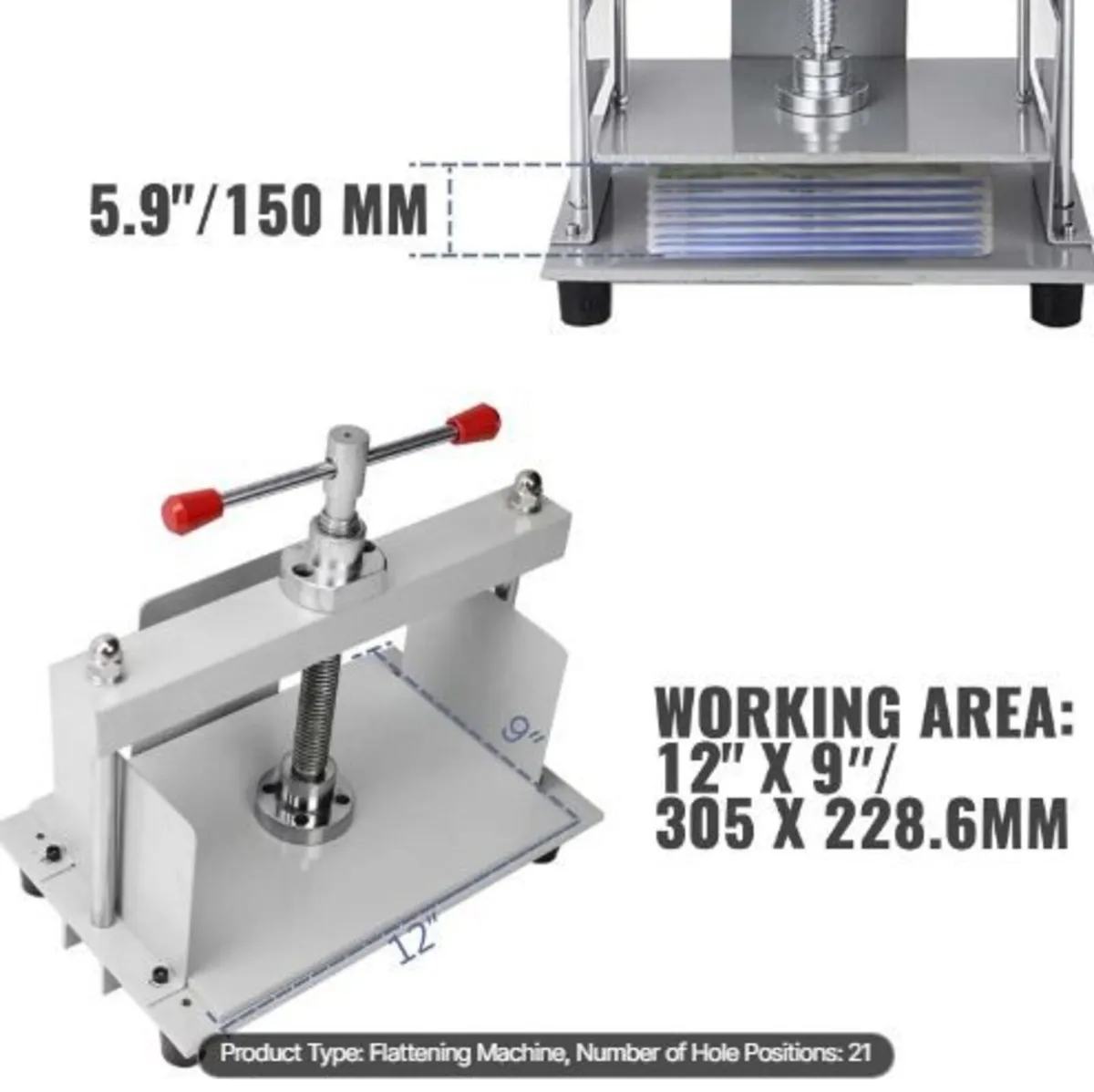 Manual Paper Press Machine, 12x8.6 inch - Image 1