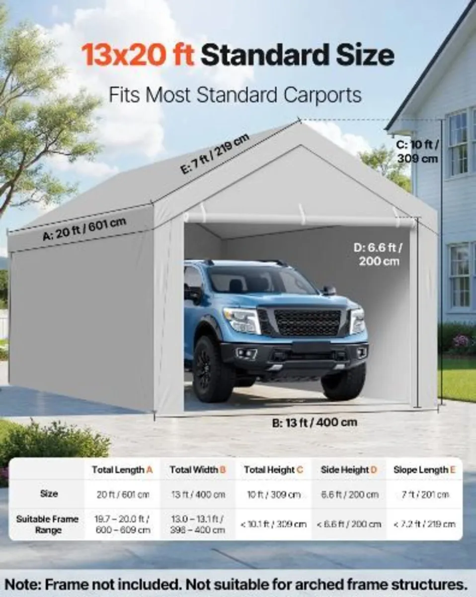 Carport Replacement Canopy, 6 x 4 m Potable - Image 3