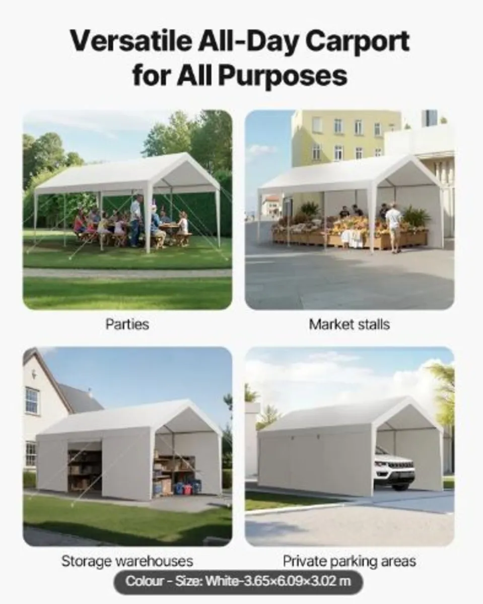 Carport, 12 x 20 FT Outdoor Car Canopy - Image 4