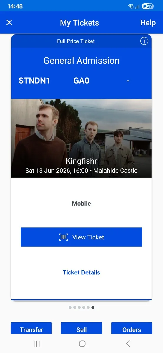 Kingfishr Ticket Malahide Castle