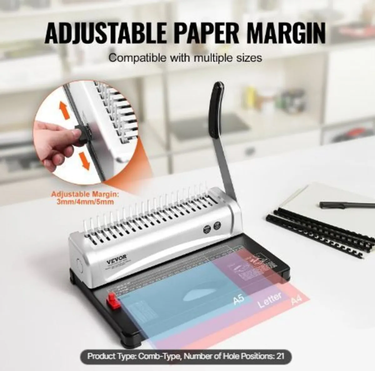 Binding Machine, Comb Binding Machine 21-Holes - Image 3