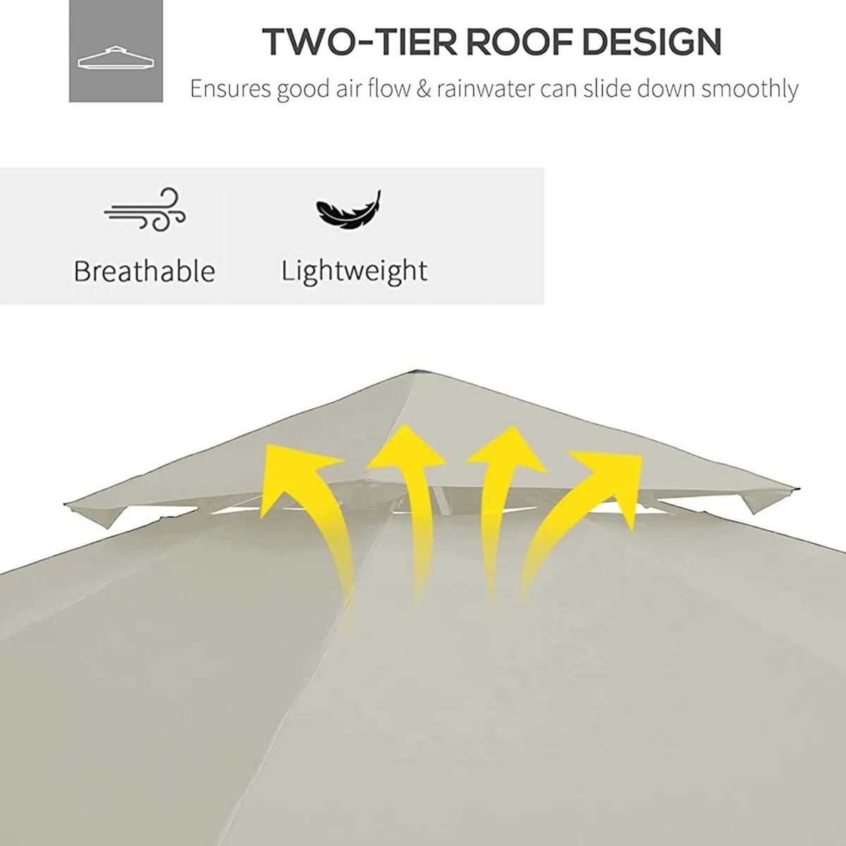 Gazebo Pop Up Tent 3x3m Replacement Canopy Cover - Image 4