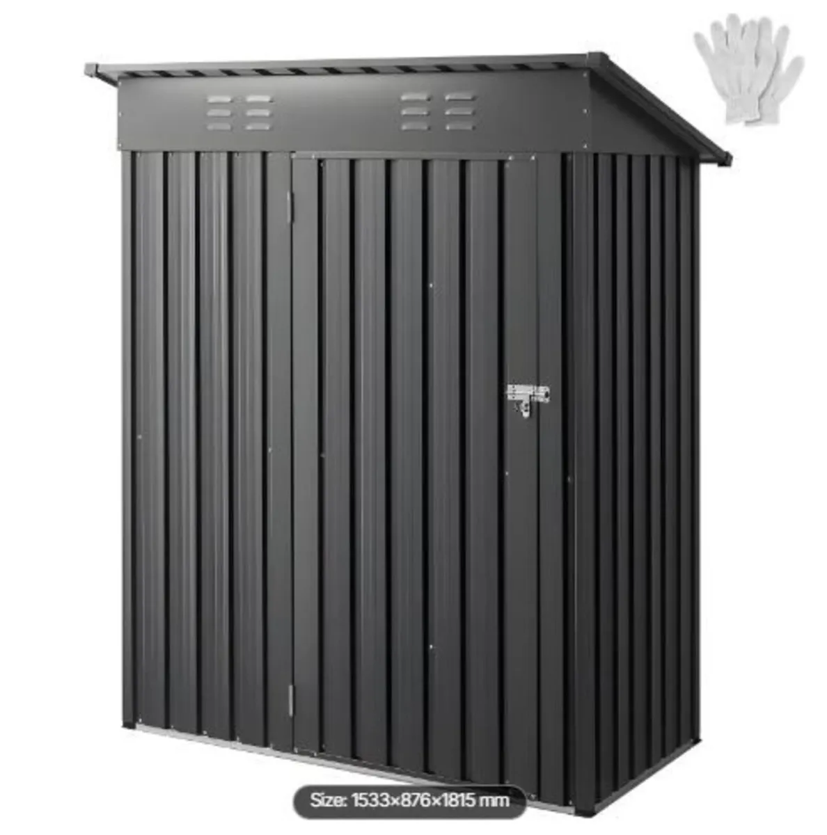 1533 x 876 x 1815 mm Metal Garden Shed - Image 4