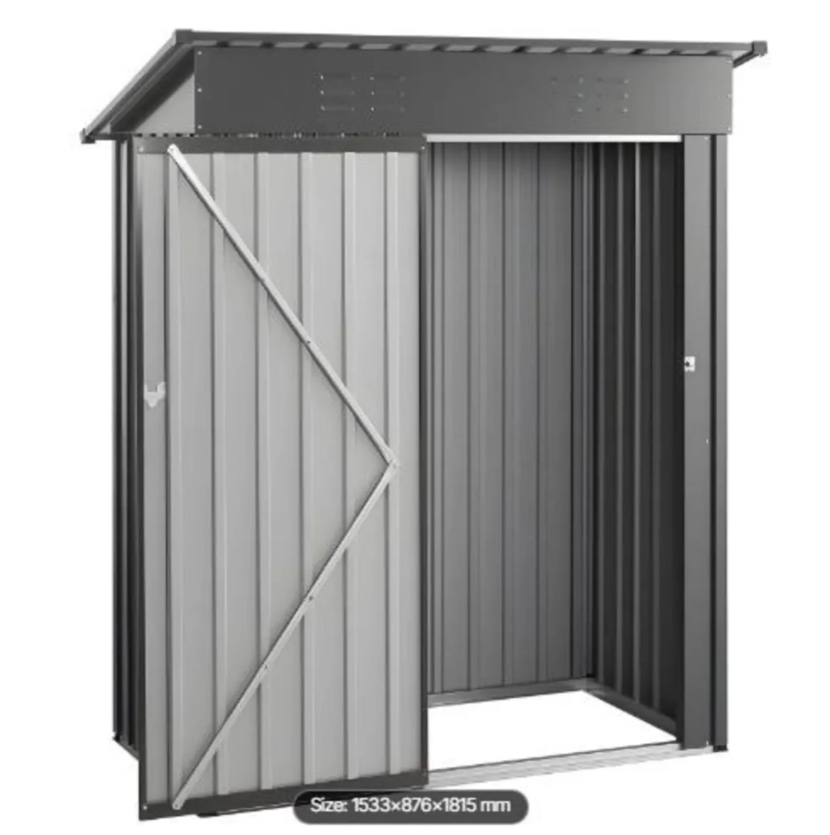 1533 x 876 x 1815 mm Metal Garden Shed - Image 2