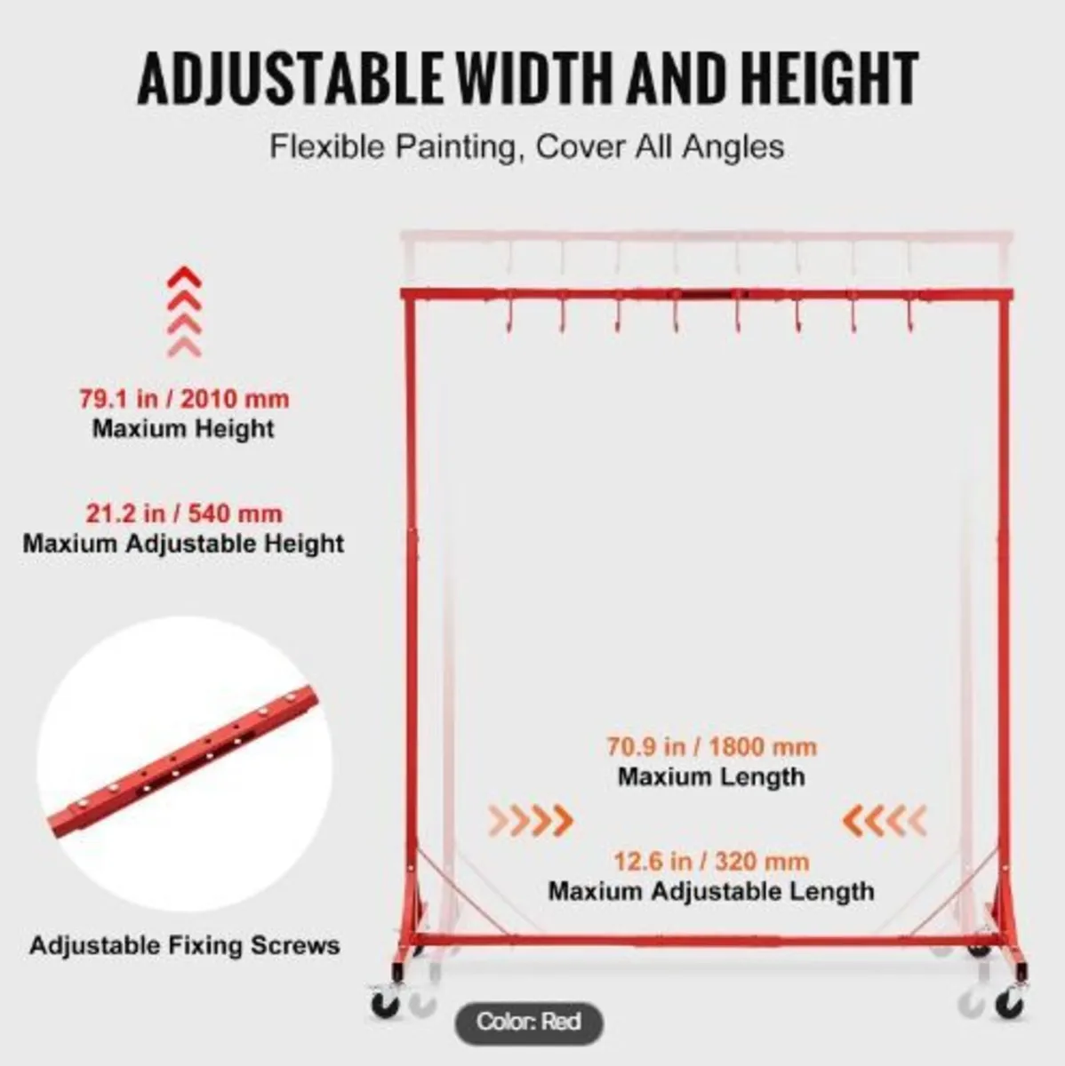 Painting Rack, 5 ft-7 ft Adjustable Height - Image 1