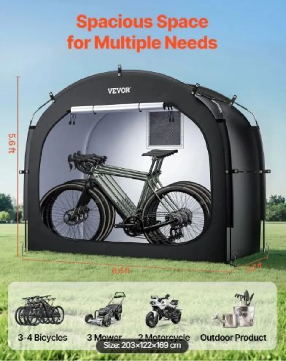 Bike Storage Tent, 3 to 4 Bikes, Outdoor - Image 2
