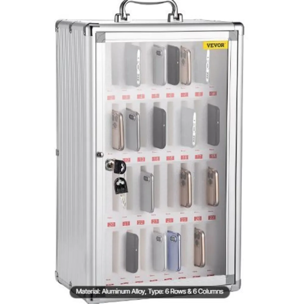 Cell Phone Storage Cabinet, 36 Slots, Aluminum - Image 1