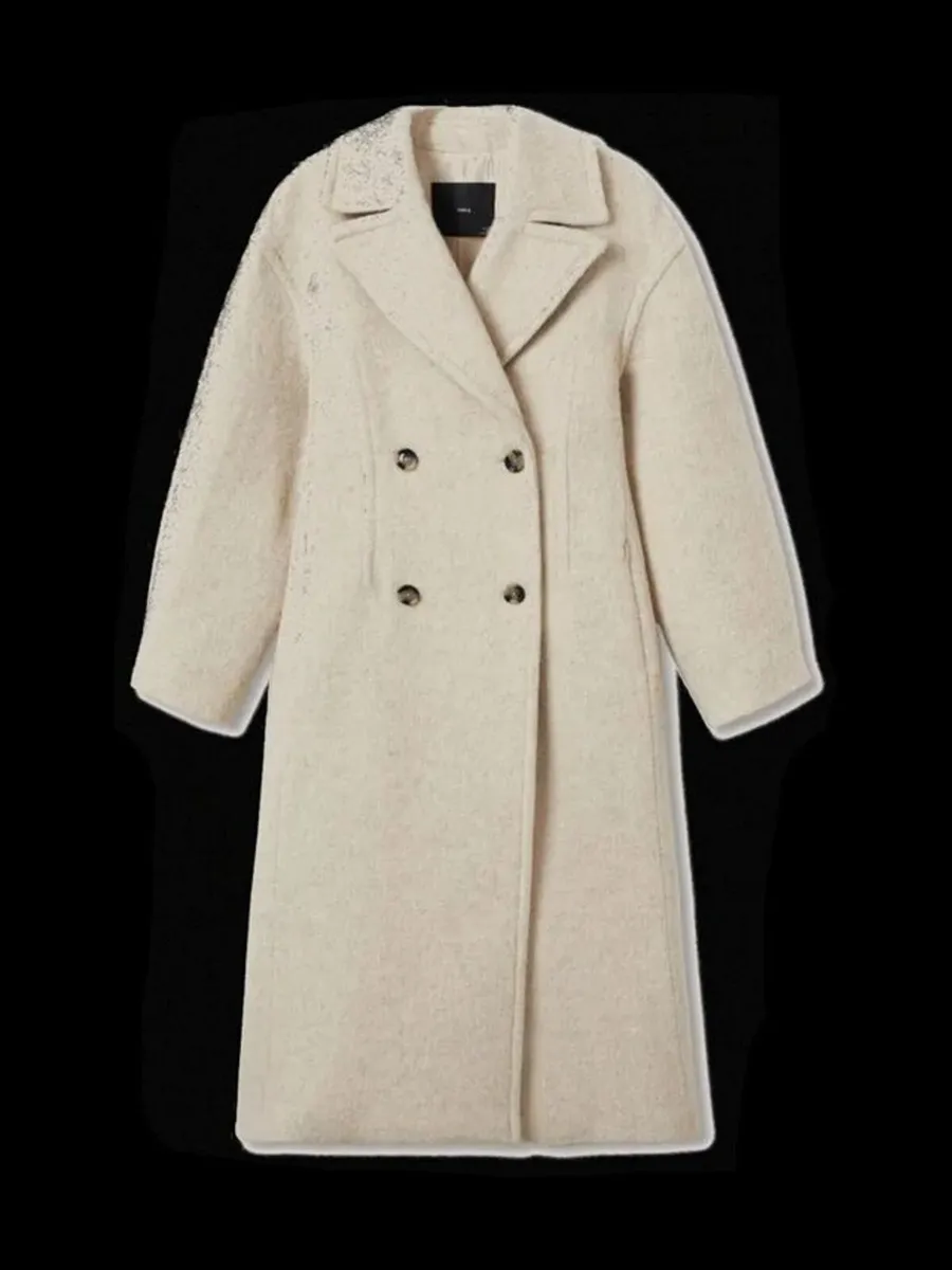 Mango Classic winter coat in sand/beige - Image 1