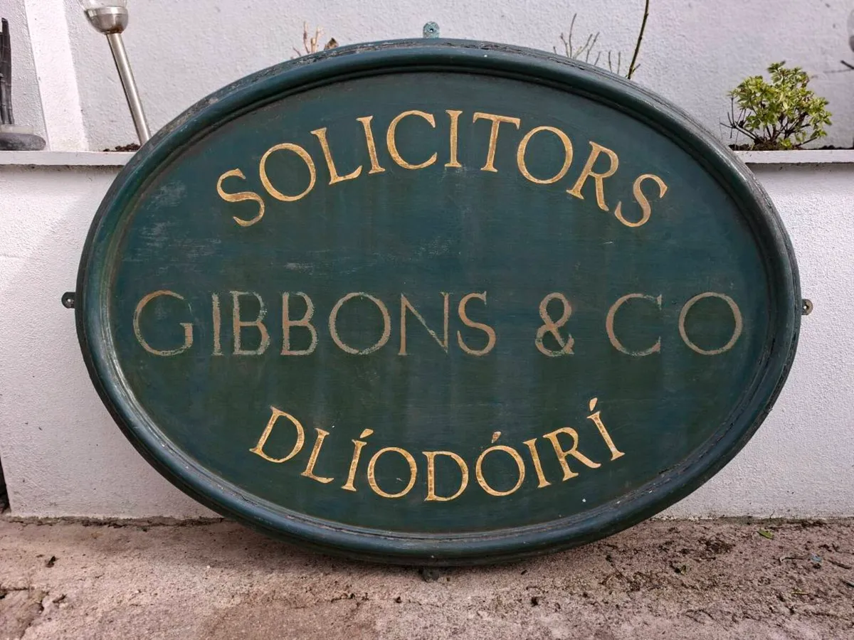 Large Vintage West Cork Solicitors Sign - Image 1