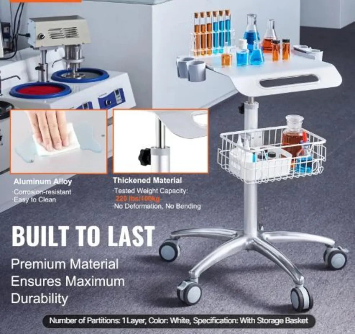 Medical Cart, Salon Cart with Wheels - Image 3