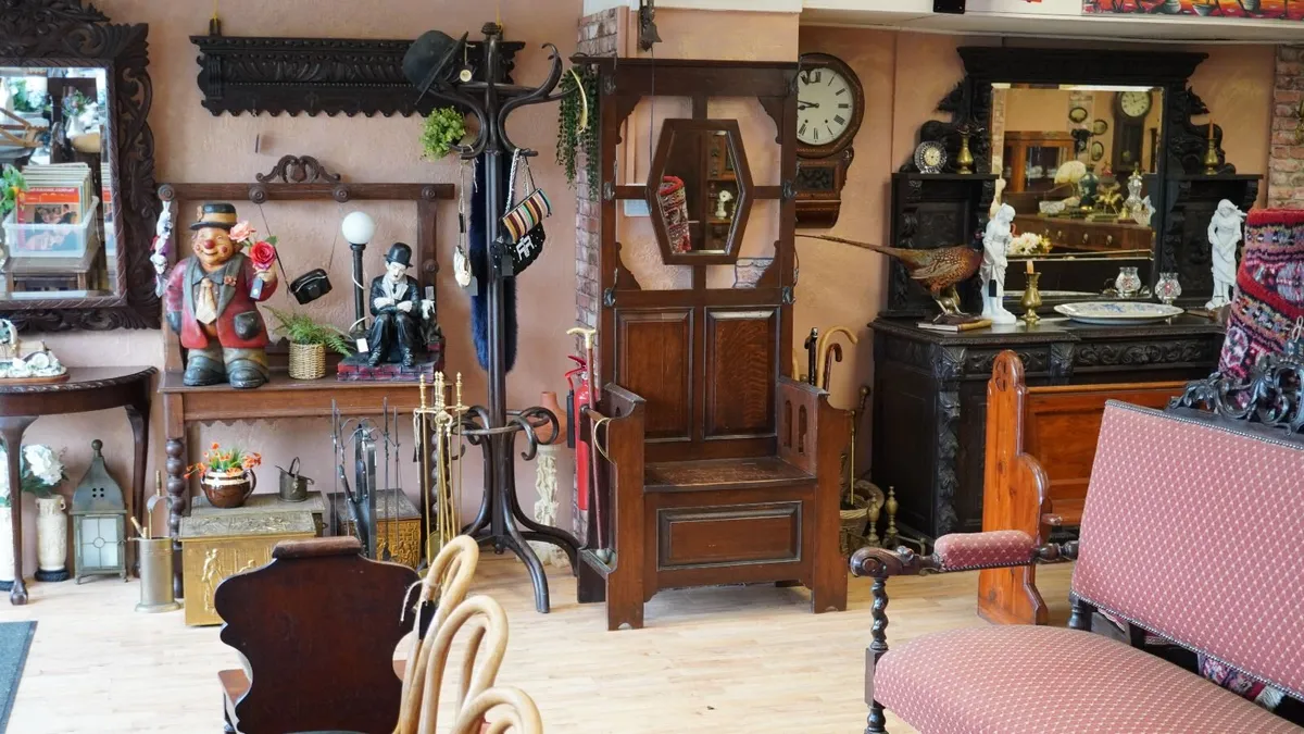 Antique Arts & Crafts Oak Hall Stand - Image 1