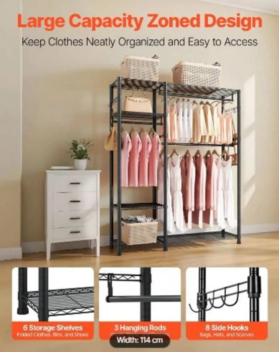 Clothing Garment Rack, Heavy Duty Clothes - Image 2