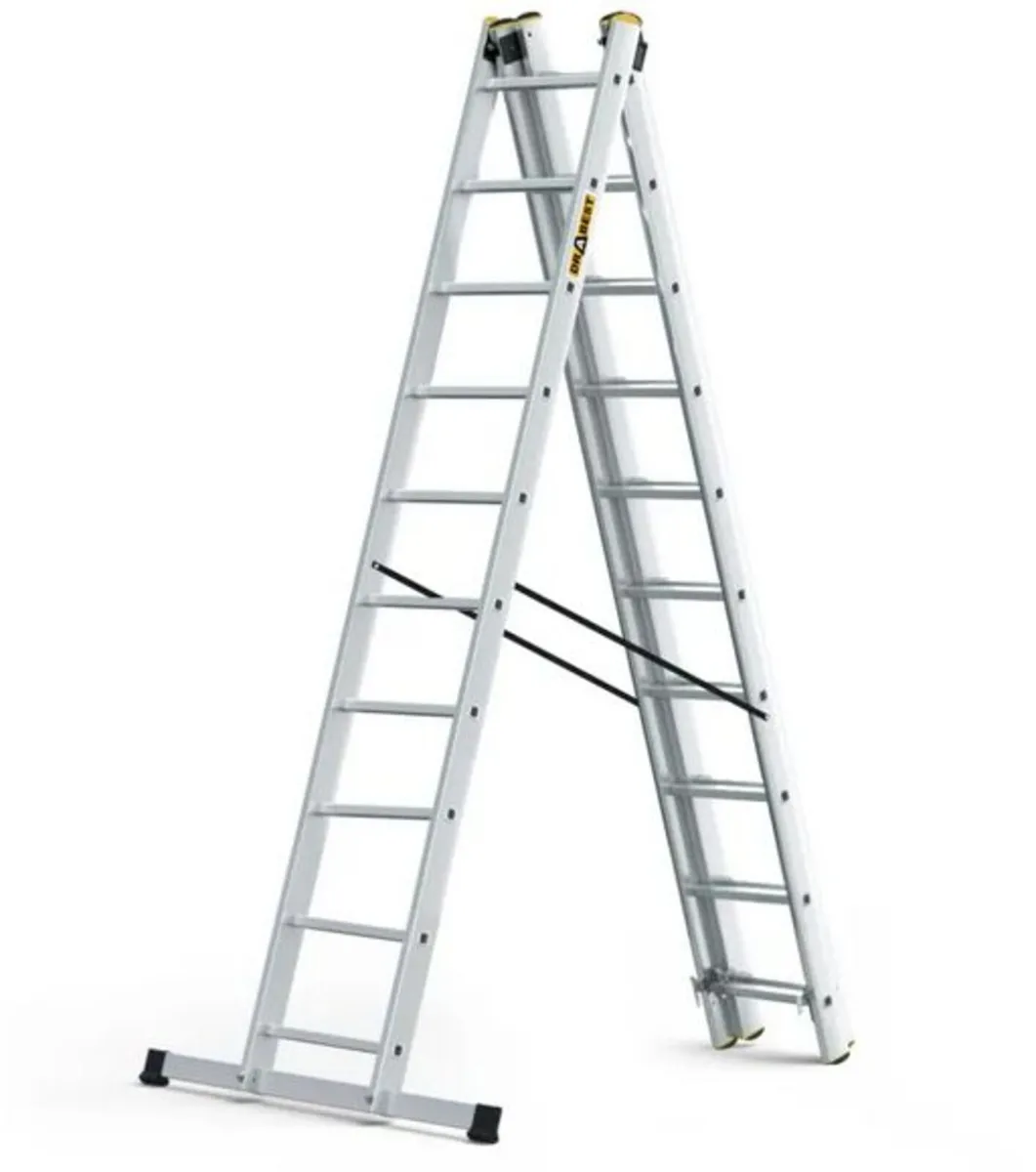 PRO 3-Section Aluminum Ladder 3x10 - Image 3