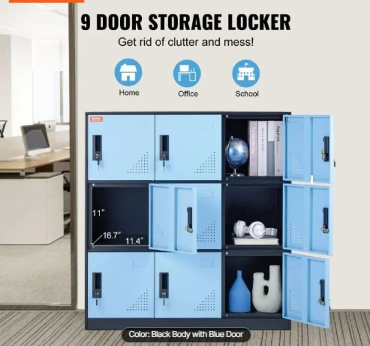 Metal Locker for Employees, 9 Doors Storage - Image 2