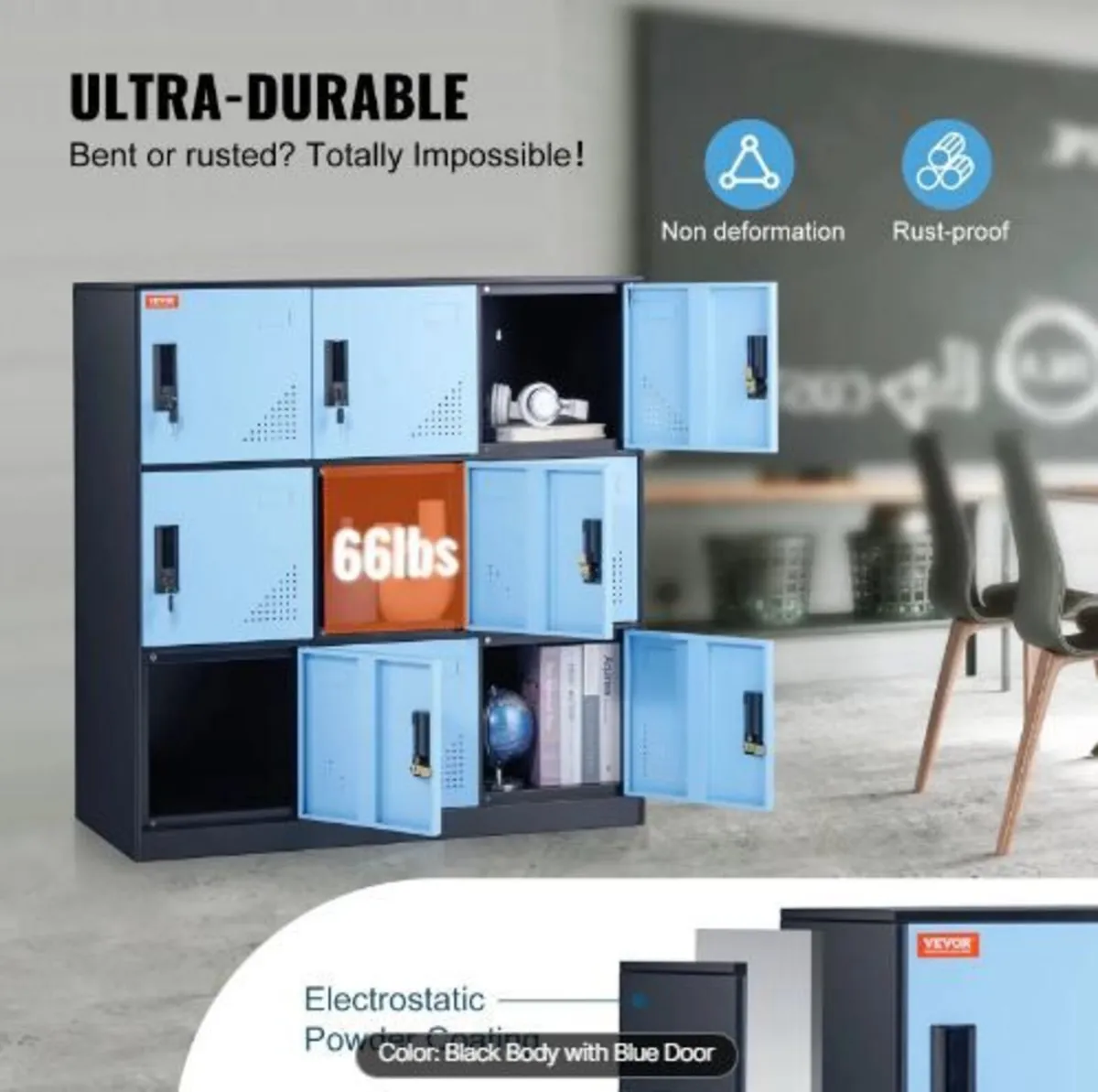 Metal Locker for Employees, 9 Doors Storage - Image 4