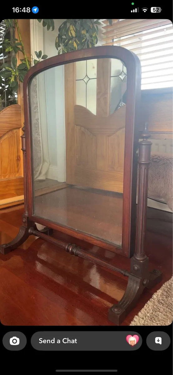 Antique mahogany solid freestanding mirror - Image 1