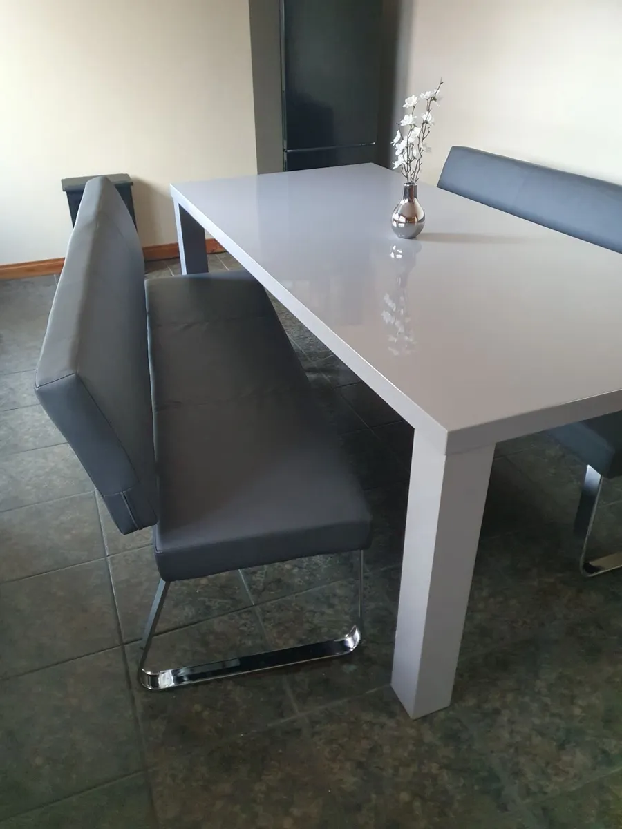 Dining table and benches - Image 1