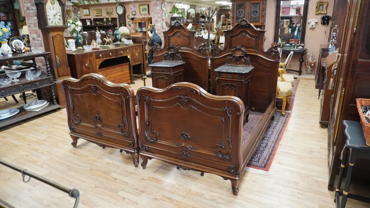 19th Century French Walnut Twin Bedroom Suite - Image 1