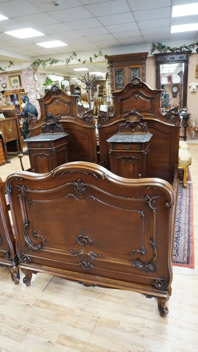 19th Century French Walnut Twin Bedroom Suite - Image 2