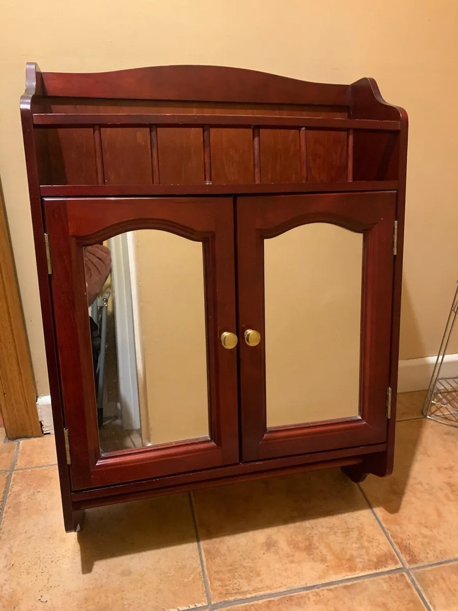 Mahogany bathroom wall unit - Image 2
