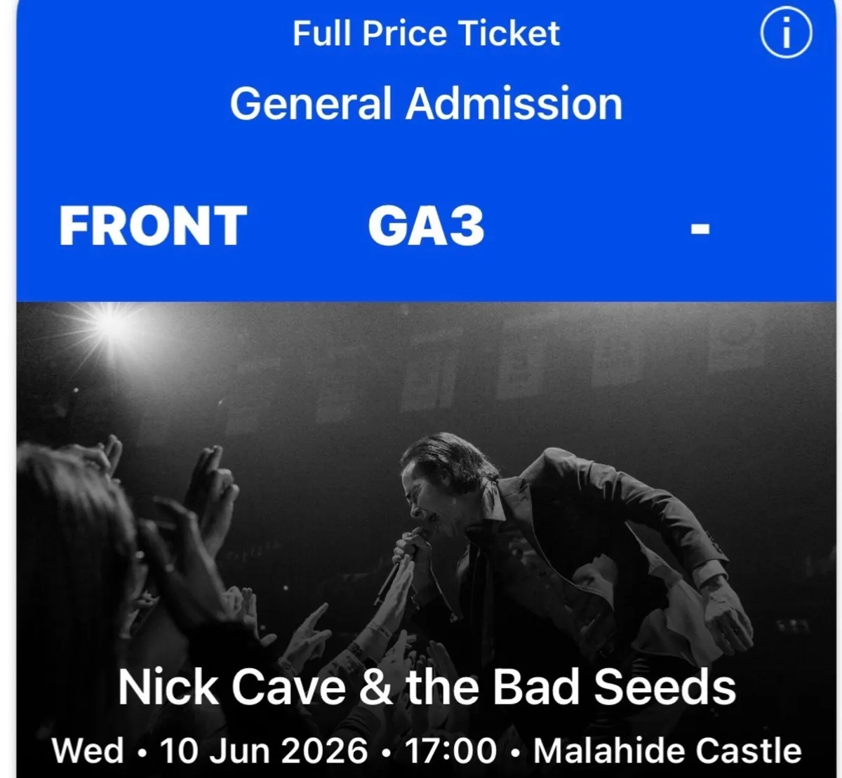 NICK CAVE and the Bad Seeds tickets x 2 - Image 1