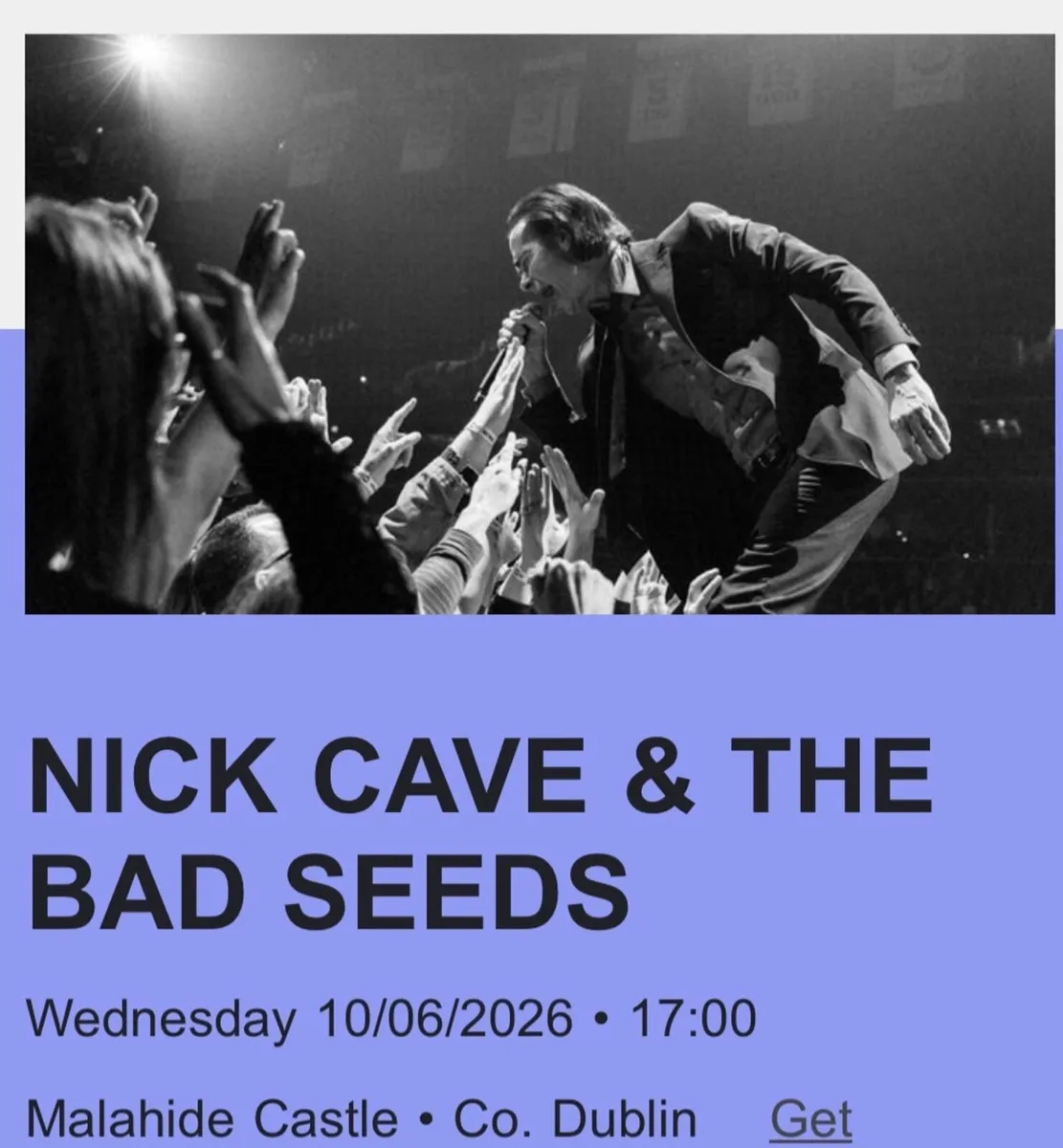 NICK CAVE and the Bad Seeds tickets x 2 - Image 2